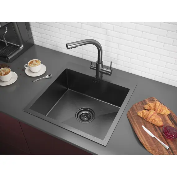 Смеситель для кухни Paulmark Essen Es213011-GM вороненая сталь PVD, изображение 5