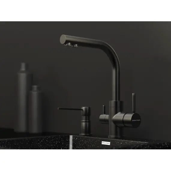 Смеситель для кухни Paulmark Essen Es213011-GM вороненая сталь PVD, изображение 7