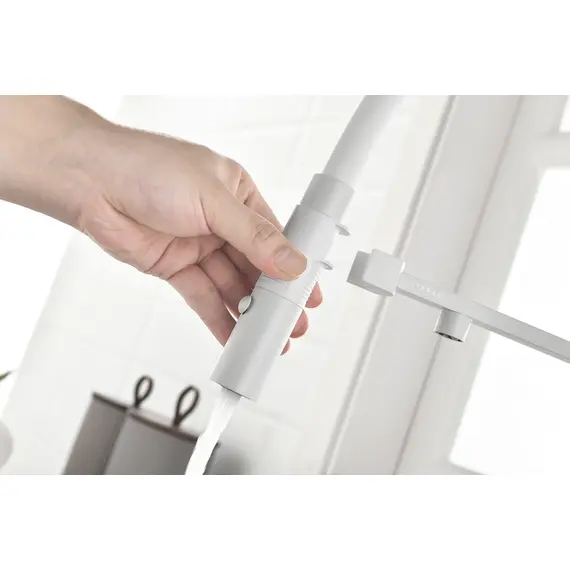 Смеситель для кухни Paulmark Starke Gravity Gr213888-WH под фильтр с гибким изливом белый полностью, изображение 10