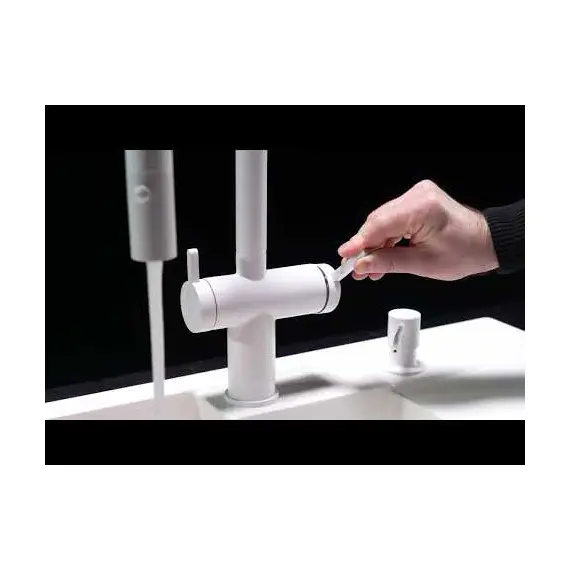 Смеситель для кухни Paulmark Starke Gravity Gr213888-WH под фильтр с гибким изливом белый полностью, изображение 12