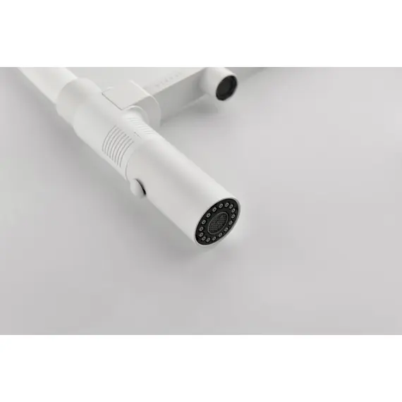 Смеситель для кухни Paulmark Starke Gravity Gr213888-WH под фильтр с гибким изливом белый полностью, изображение 4