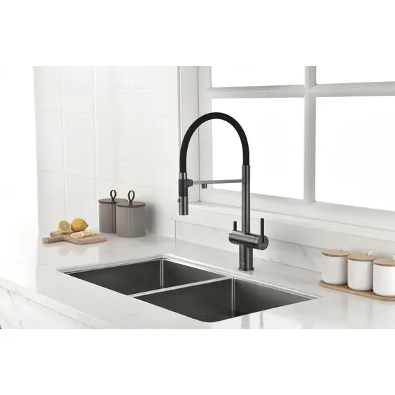 Смеситель для кухни Paulmark Starke Gravity Gr213888-GM под фильтр с гибким изливом беретта, изображение 3