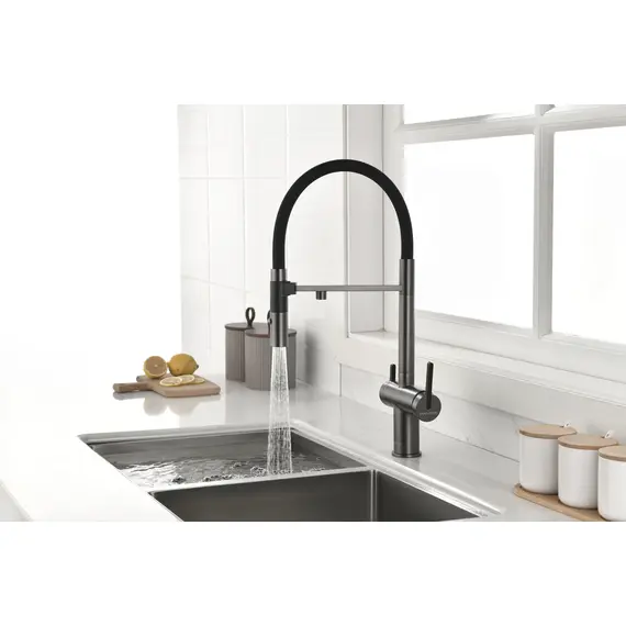 Смеситель для кухни Paulmark Starke Gravity Gr213888-GM под фильтр с гибким изливом беретта, изображение 5