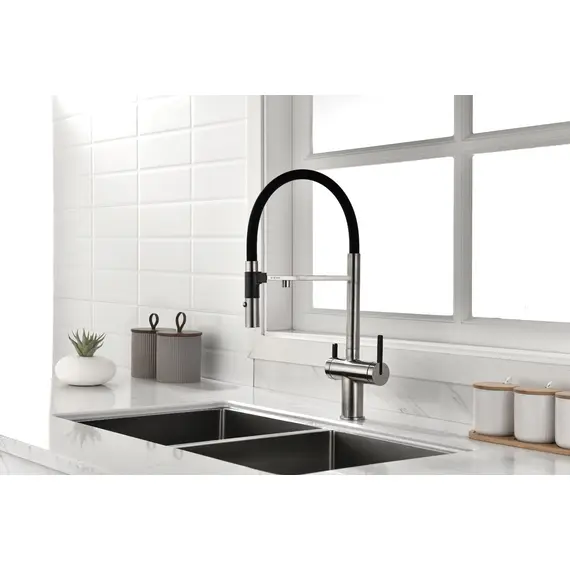 Смеситель для кухни Paulmark Starke Gravity Gr213888-BS под фильтр с гибким изливом никель, изображение 17