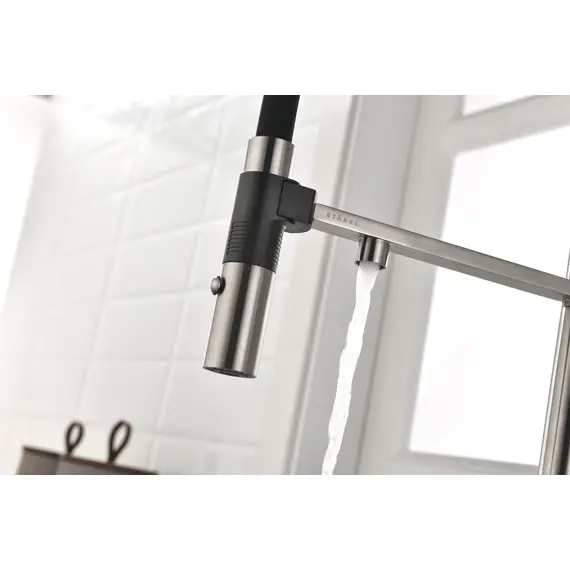 Смеситель для кухни Paulmark Starke Gravity Gr213888-BS под фильтр с гибким изливом никель, изображение 8