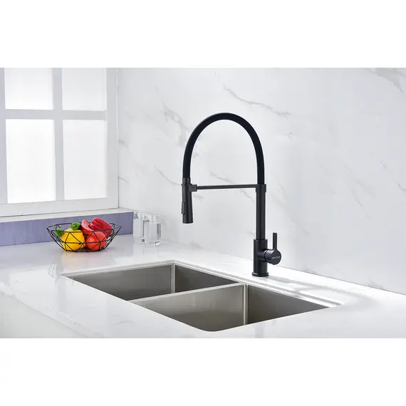 Смеситель для кухни Paulmark Halt Ha214021-401 с гибким изливом антрацит, изображение 5