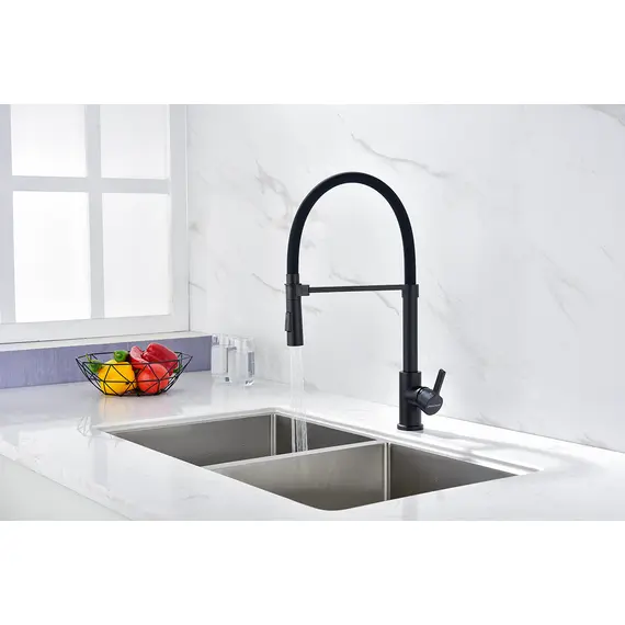 Смеситель для кухни Paulmark Halt Ha214021-401 с гибким изливом антрацит, изображение 6