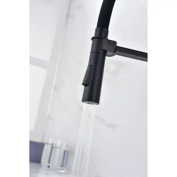 Смеситель для кухни Paulmark Halt Ha214021-401 с гибким изливом антрацит, изображение 7