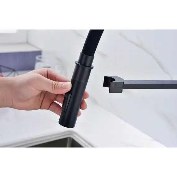 Смеситель для кухни Paulmark Halt Ha214021-401 с гибким изливом антрацит, изображение 10