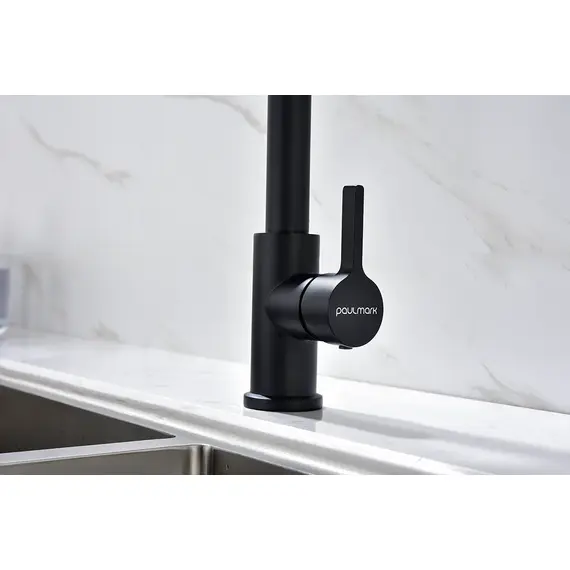 Смеситель для кухни Paulmark Halt Ha214021-401 с гибким изливом антрацит, изображение 14