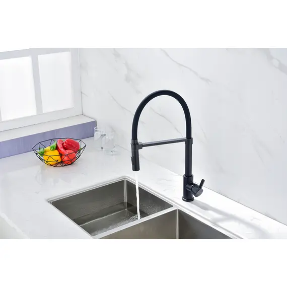 Смеситель для кухни Paulmark Halt Ha214021-401 с гибким изливом антрацит, изображение 9