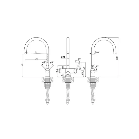 Смеситель для кухни Paulmark Heller He213218-418 черный металлик, изображение 3