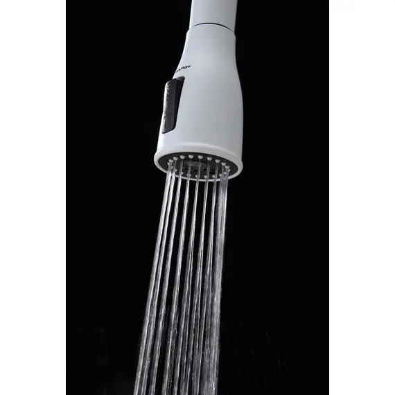 Смеситель для кухни Paulmark Lange La214212-431 под фильтр с выдвижным шлангом белый матовый, Название цвета: Белый, изображение 8