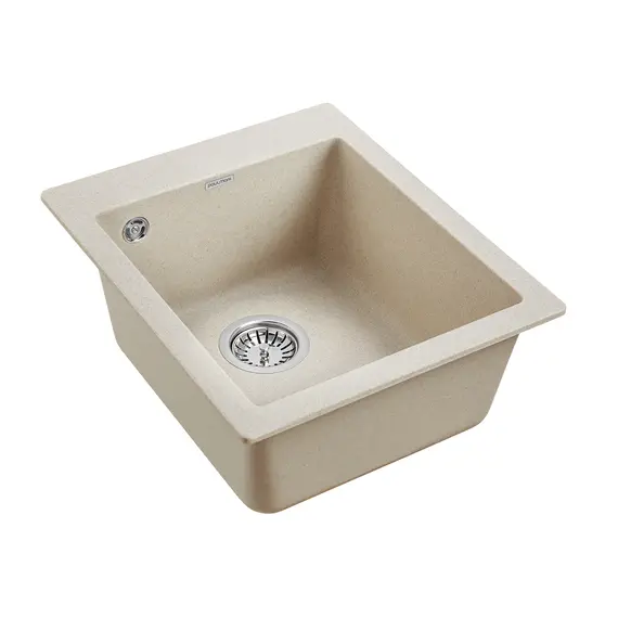 Мойка из камня Paulmark Kante 40 PM104249-BE бежевый кварц 41.5 х 49 см, изображение 2