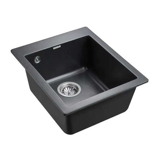Мойка из камня Paulmark Kante 40 PM104249-BL черный кварц 41.5 х 49 см, изображение 2
