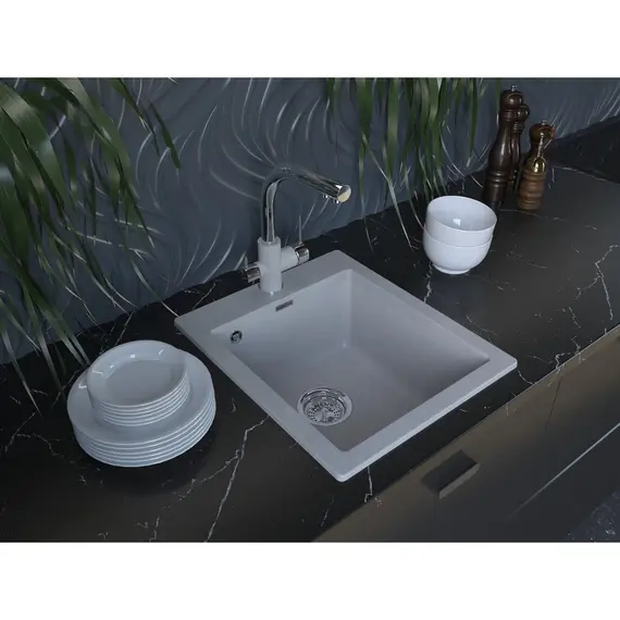 Мойка из камня Paulmark Kante 40 PM104249-BL черный кварц 41.5 х 49 см, изображение 3