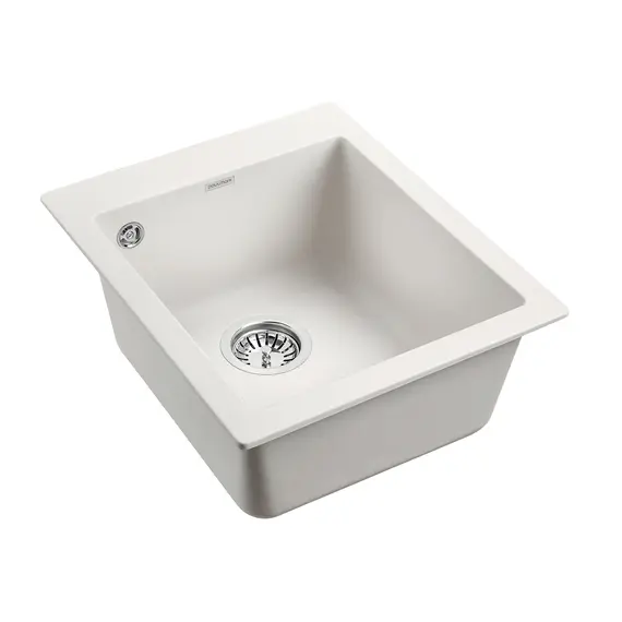 Мойка из камня Paulmark Kante 40 PM104249-WH белый кварц 41.5 х 49 см, изображение 2