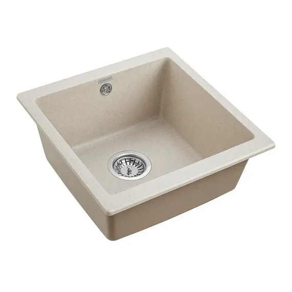 Мойка из камня Paulmark Gera 50 PM104546-BE бежевый кварц 44.5 х 46 см, изображение 2