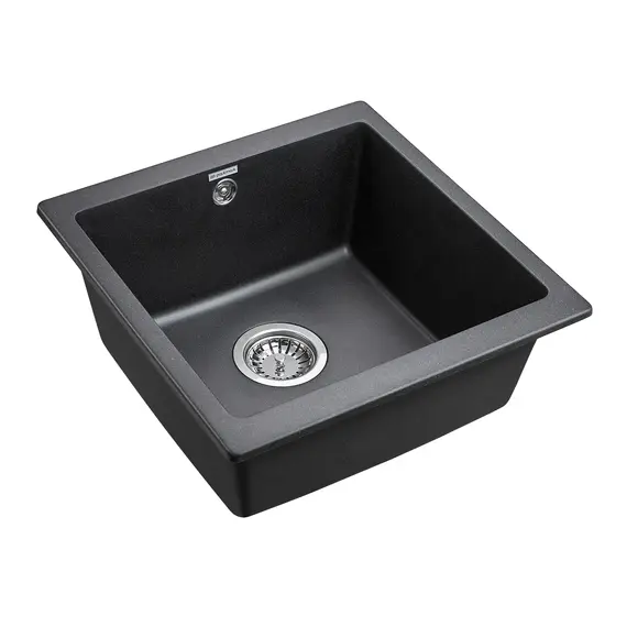 Мойка из камня Paulmark Gera 50 PM104546-BL черный кварц 44.5 х 46 см, изображение 2