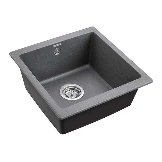 Мойка из камня Paulmark Gera 50 PM104546-DG графит кварц 44.5 х 46 см, изображение 2