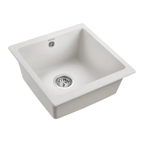 Мойка из камня Paulmark Gera 50 PM104546-WH белый кварц 44.5 х 46 см, изображение 2