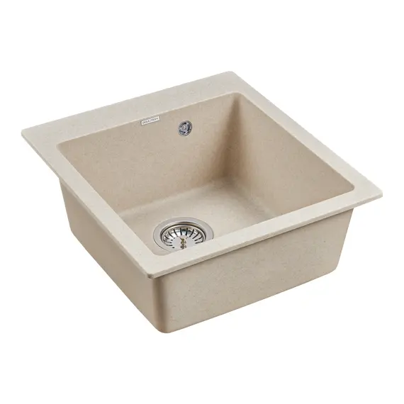Мойка из камня Paulmark Kante 45 PM104651-BE бежевый кварц 46 х 51 см, изображение 2