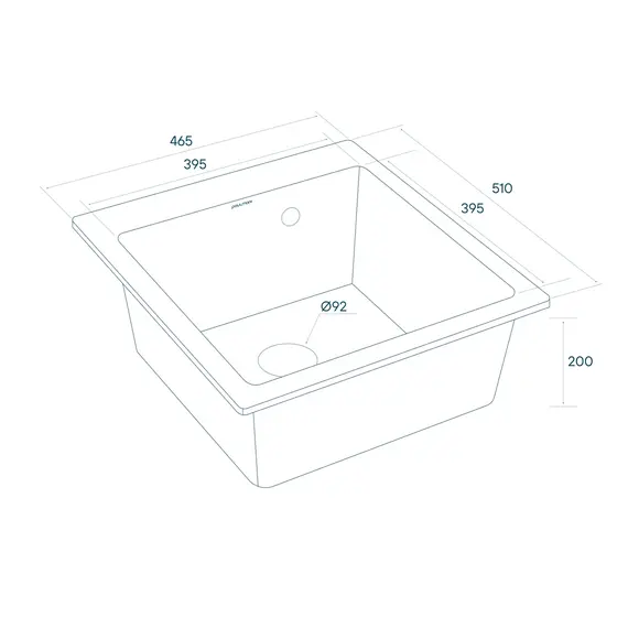 Мойка из камня Paulmark Kante 45 PM104651-GR серый кварц 46 х 51 см, изображение 3