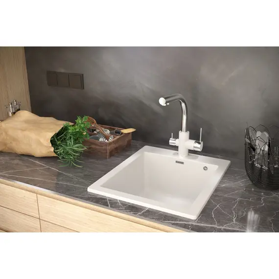 Мойка из камня Paulmark Kante 50 PM105152-WH белый кварц 51 х 52 см, изображение 3