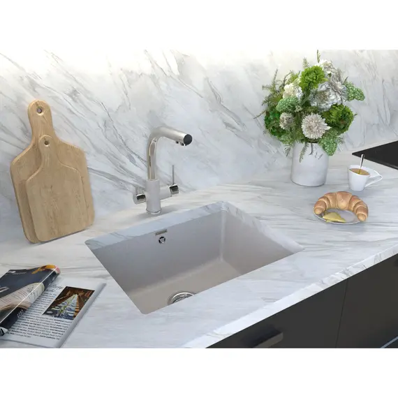 Мойка из камня Paulmark Gera 60 PM205546-BE бежевый кварц 55.5 х 46 см, изображение 3