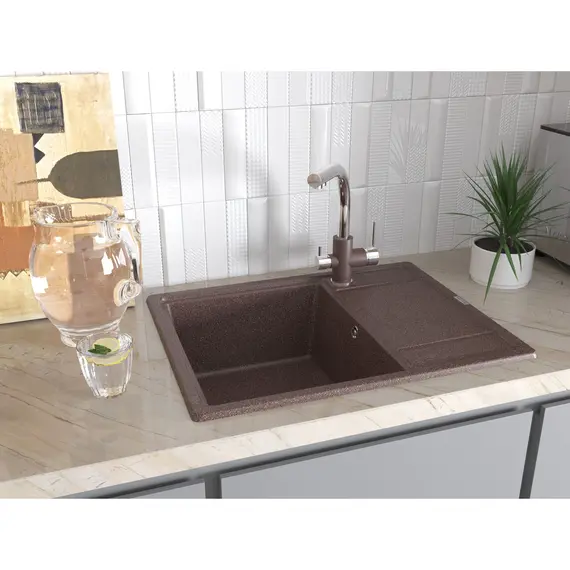 Мойка из камня Paulmark Flugen 50-650 PM216550-WH белый кварц 65 х 50 см, изображение 4