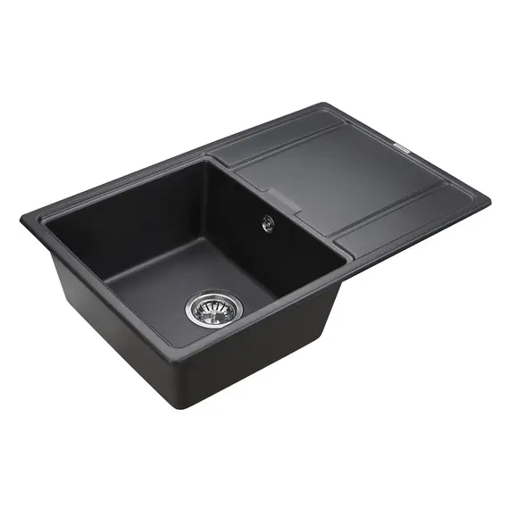 Мойка из камня Paulmark Flugen 50-780 PM217850-BL черный кварц 78 х 50 см, изображение 2