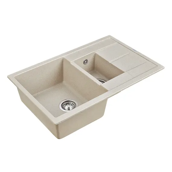 Мойка из камня Paulmark Flugen 60 PM237850-BE бежевый кварц 77.5 х 49.5 см, изображение 2