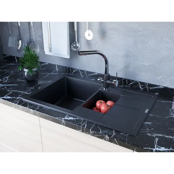 Мойка из камня Paulmark Flugen 60 PM237850-BE бежевый кварц 77.5 х 49.5 см, изображение 4