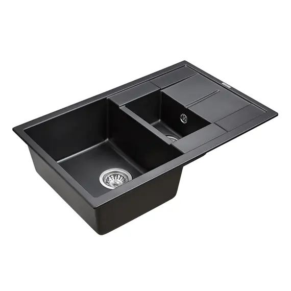 Мойка из камня Paulmark Flugen 60 PM237850-BL черный кварц 77.5 х 49.5 см, изображение 2