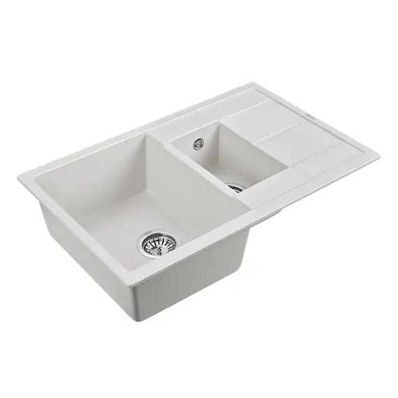 Мойка из камня Paulmark Flugen 60 PM237850-WH белый кварц 77.5 х 49.5 см, изображение 2