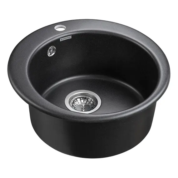 Мойка из камня Paulmark Gelegen 50 PM404800-BL черный кварц 47.5 см круглая, изображение 2
