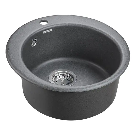 Мойка из камня Paulmark Gelegen 50 PM404800-DG графит кварц 47.5 см круглая, изображение 2