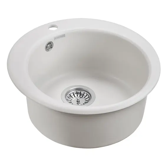 Мойка из камня Paulmark Gelegen 50 PM404800-WH белый кварц 47.5 см круглая, изображение 2