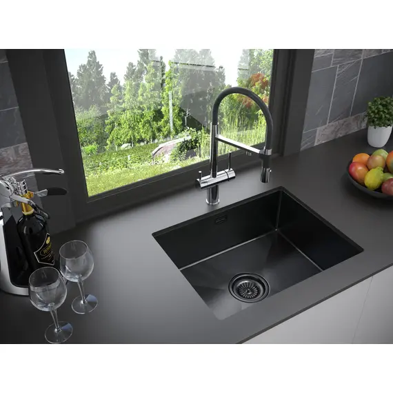 Мойка из нержавейки Paulmark Velten 59 PM805951-GM вороненая сталь 59 х 51 см, изображение 3
