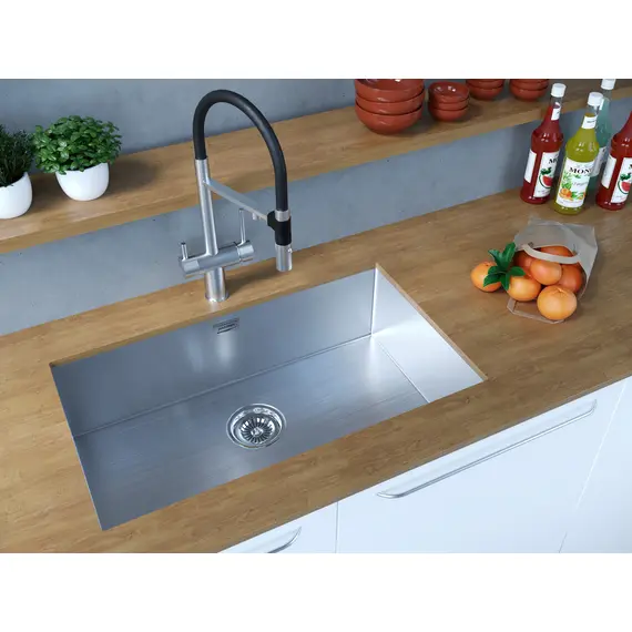 Мойка из нержавейки Paulmark Aller 74 Uni PM807444-BS брашированная сталь 74 х 44 см, изображение 3