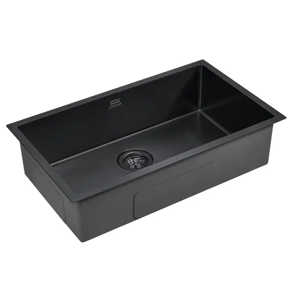 Мойка из нержавейки Paulmark Aller 74 Uni PM807444-GM вороненая сталь 74 х 44 см, изображение 2