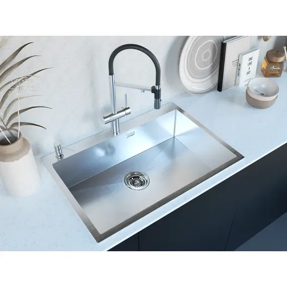 Мойка из нержавейки Paulmark Velten 75 PM807551-BS брашированная сталь 75 х 51 см, изображение 3