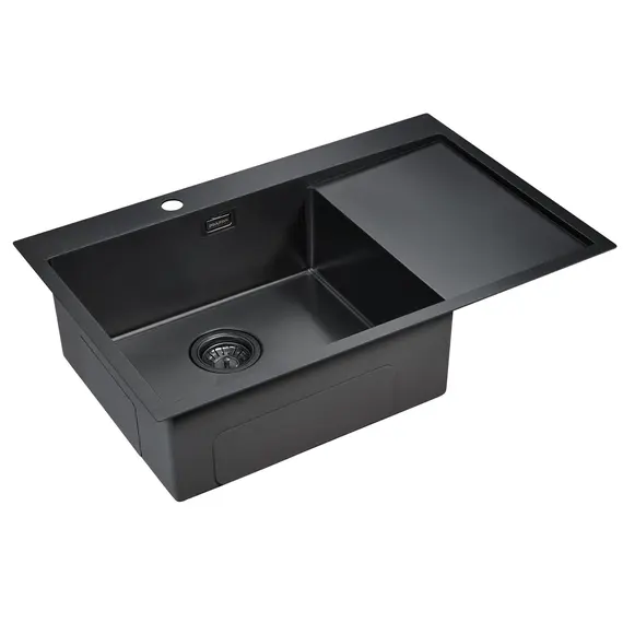 Мойка из нержавейки Paulmark Velten 78F PM807851-GML вороненая сталь 78 х 51 см, изображение 2