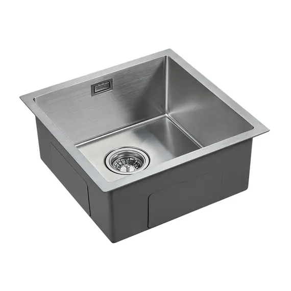 Мойка из нержавейки Paulmark Aller 44 Uni PM904444-BS брашированная сталь 44 х 44 см, изображение 2