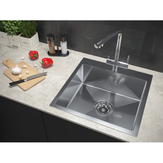 Мойка из нержавейки Paulmark Velten 51 PM905151-BS брашированная сталь 51 х 51 см, изображение 3