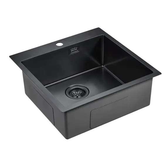 Мойка из нержавейки Paulmark Velten 51 PM905151-GM вороненая сталь PVD 51 х 51 см, изображение 2