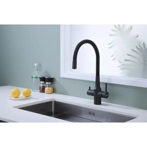 Смеситель для кухни Paulmark Salix Sa213419-401 под фильтр с гибким изливом антрацит, изображение 11
