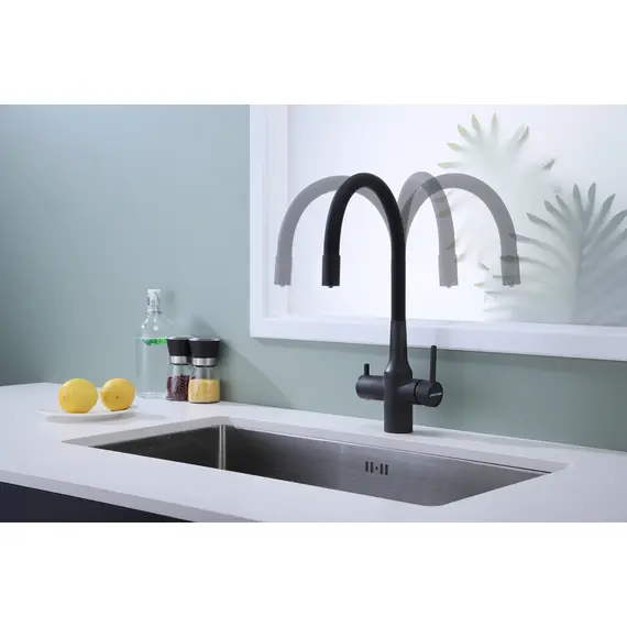 Смеситель для кухни Paulmark Salix Sa213419-401 под фильтр с гибким изливом антрацит, изображение 4