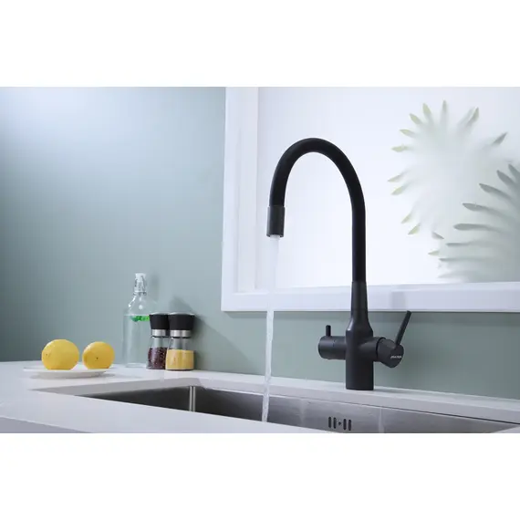 Смеситель для кухни Paulmark Salix Sa213419-401 под фильтр с гибким изливом антрацит, изображение 5