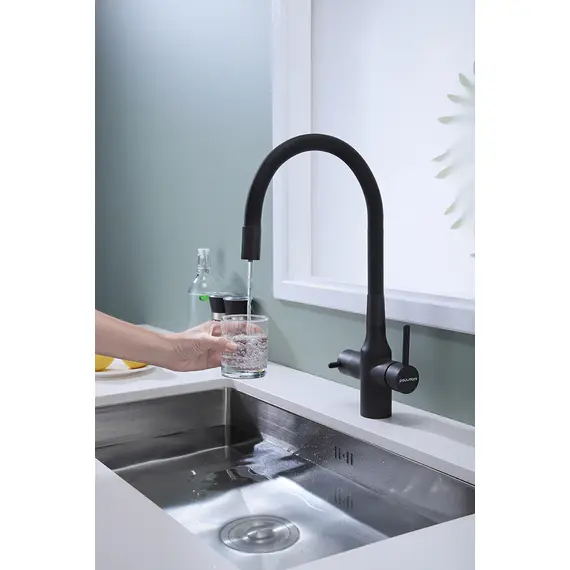 Смеситель для кухни Paulmark Salix Sa213419-401 под фильтр с гибким изливом антрацит, изображение 8